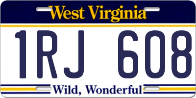 WV license plate 1RJ608