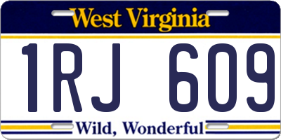 WV license plate 1RJ609