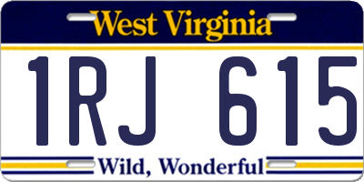 WV license plate 1RJ615