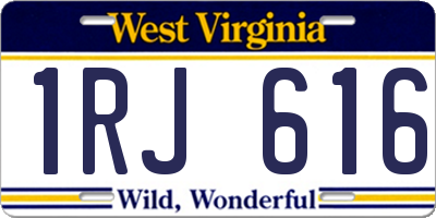 WV license plate 1RJ616