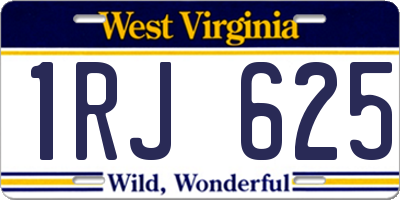 WV license plate 1RJ625
