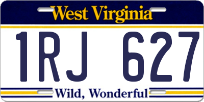 WV license plate 1RJ627