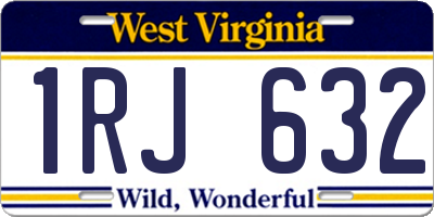 WV license plate 1RJ632