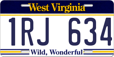 WV license plate 1RJ634