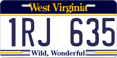WV license plate 1RJ635