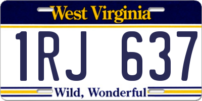 WV license plate 1RJ637
