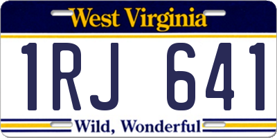 WV license plate 1RJ641