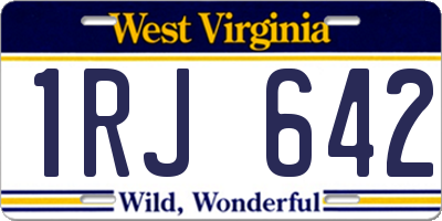 WV license plate 1RJ642