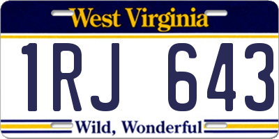 WV license plate 1RJ643
