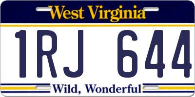 WV license plate 1RJ644