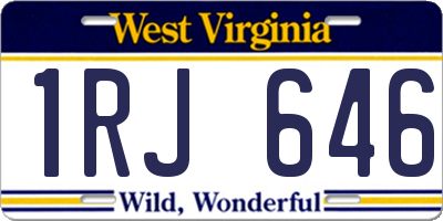 WV license plate 1RJ646