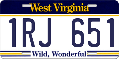 WV license plate 1RJ651