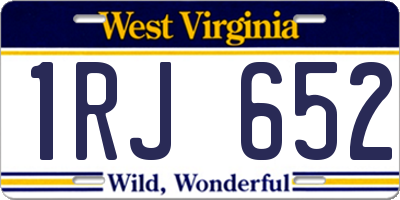 WV license plate 1RJ652