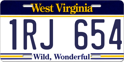 WV license plate 1RJ654