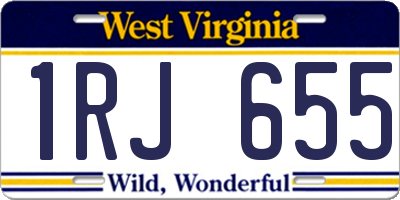 WV license plate 1RJ655