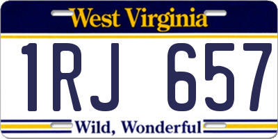 WV license plate 1RJ657