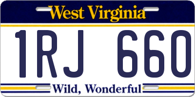 WV license plate 1RJ660