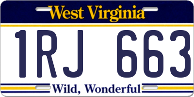 WV license plate 1RJ663