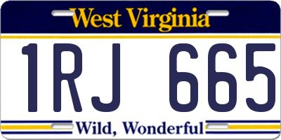 WV license plate 1RJ665