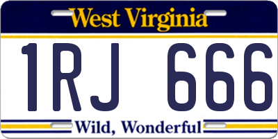 WV license plate 1RJ666