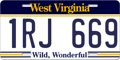 WV license plate 1RJ669