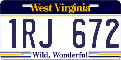 WV license plate 1RJ672