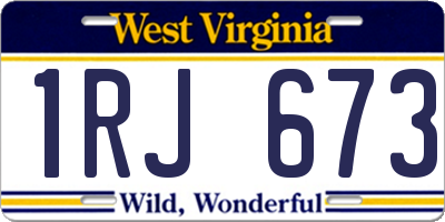 WV license plate 1RJ673
