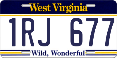 WV license plate 1RJ677