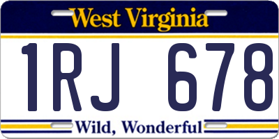 WV license plate 1RJ678