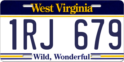 WV license plate 1RJ679