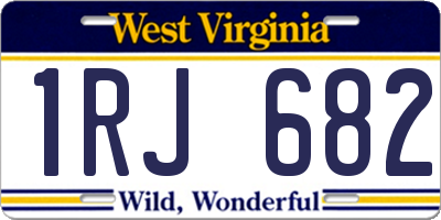 WV license plate 1RJ682