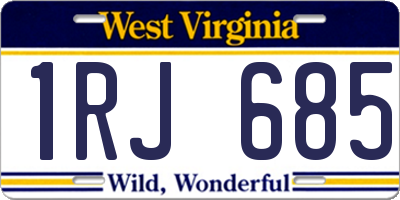 WV license plate 1RJ685