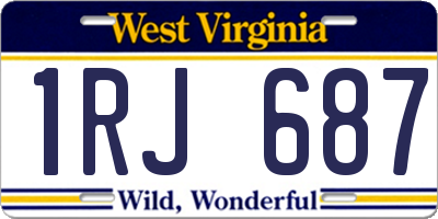 WV license plate 1RJ687