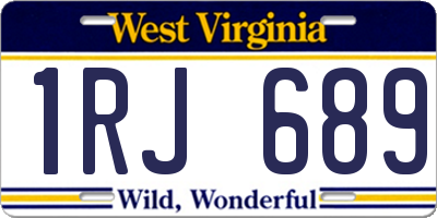 WV license plate 1RJ689