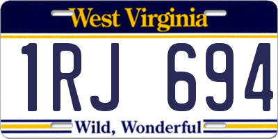 WV license plate 1RJ694