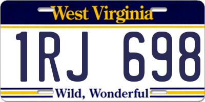 WV license plate 1RJ698