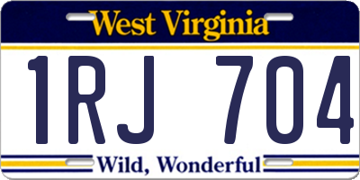 WV license plate 1RJ704