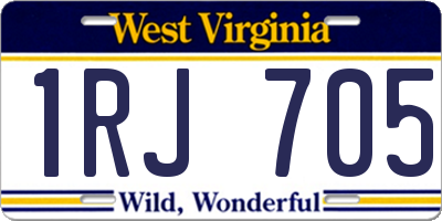 WV license plate 1RJ705
