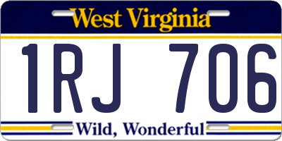WV license plate 1RJ706