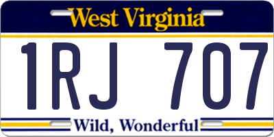 WV license plate 1RJ707