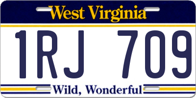 WV license plate 1RJ709
