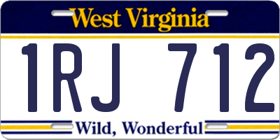 WV license plate 1RJ712