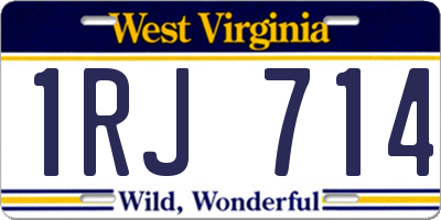 WV license plate 1RJ714