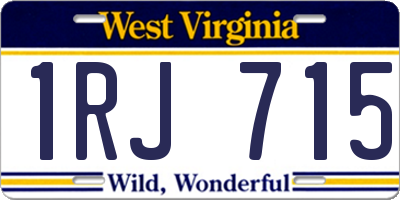WV license plate 1RJ715