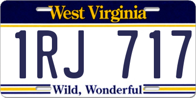 WV license plate 1RJ717