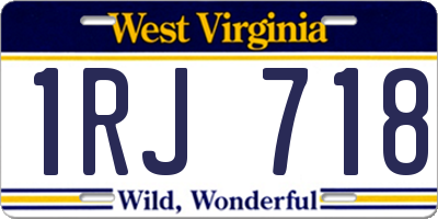 WV license plate 1RJ718