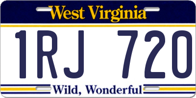 WV license plate 1RJ720
