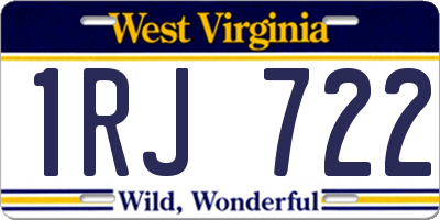 WV license plate 1RJ722