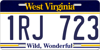 WV license plate 1RJ723