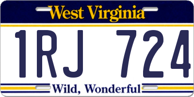 WV license plate 1RJ724